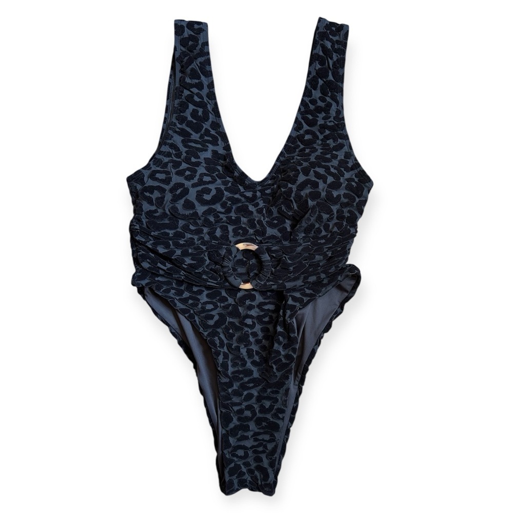 Toluca Black Velvet Leopard One Piece Swimsuit